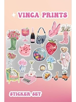 Prime Vinca Pembe Etiket Notebook Tablet Telefon Ajanda Laptop Defter Seti