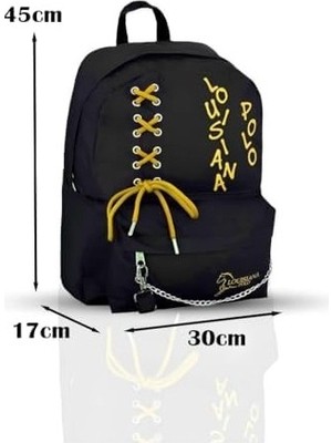 Prime Polo Laptop Bölmeli Okul Çantası Siyah Sarı 1141