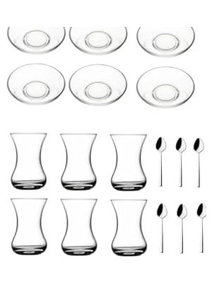 Prime 18 Parça Incebelli Sade Çay Bardağı Takımı Seti 869562862865AYBABASTORE1