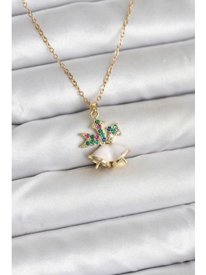 Epilons 316L Çelik Zincir Gold Renk Chirtsmas Bell Model Yılbaşı Temalı Kadın Kolye TJ-BKO10706