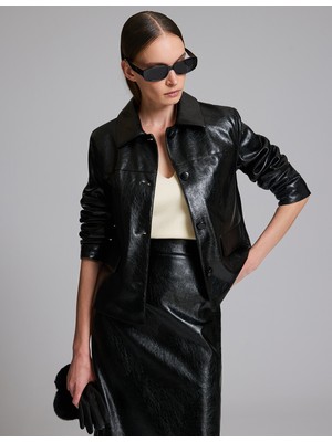 Pierre Cardin Siyah Deri Ceket 50329376 VR046