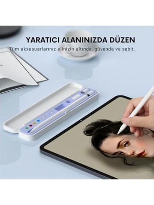 Dokunmatik Kalem Saklama Kutusu | Kalem ve Uç Organizer Kılıf | Sert Kasa + Yumuşak Silikon Iç | Su Geçirmez & Taşınabilir Aksesuar Kutusu
