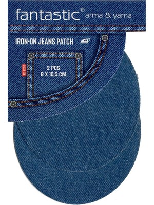 2'li Paket Ütü ile Yapışan Kot Patch Kot Yama, Diz, Dirsek Yaması (Indigo)