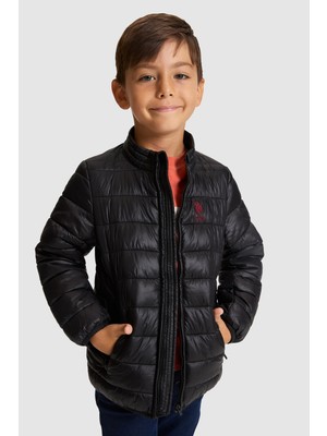 U.S. Polo Assn. Erkek Çocuk Siyah Kapitone Dik Yaka Mont 50328231-VR046