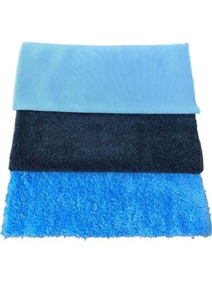 3'lü Mikrofiber Araç Temizlik Seti - (Cam, Parlatma, Kurulama Bezi, Mikrofiber Bez)