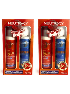 Orzax Neutracy Güneş Koruyucu Set Karma & Yağlı Ciltler Için - Güneş Kremi SPF50+ 150 ml + After Sun Losyon 150 ml (2 Paketi)