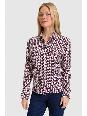 U.S. Polo Assn. Kadın Beyaz Uzun Kollu Gömlek 50329493-VR013