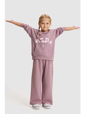 U.S. Polo Assn. Kız Çocuk Lila Kapüşonlu / Cepli Eşofman Takımı 50334136-VR038