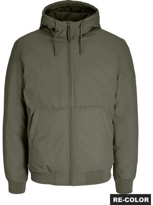 Jack & Jones Jcofusıon Pu Bomber Jacket Sn Olive