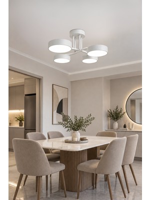 Fer Avize Fors 4lü LED 3 Renk Işık Enerji Tasarruflu Avize Metal Malzeme ile Şık Aydınlatma
