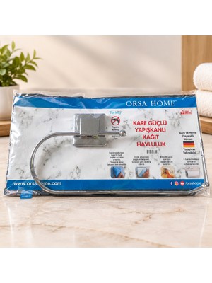 Yapışkanlı Metal Oval Açıklıklı Kağıt Havluluk Askısı