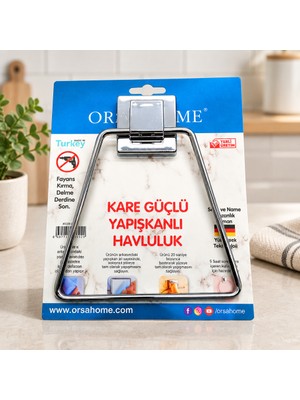 Yapışkanlı Metal Kare Havluluk Askı