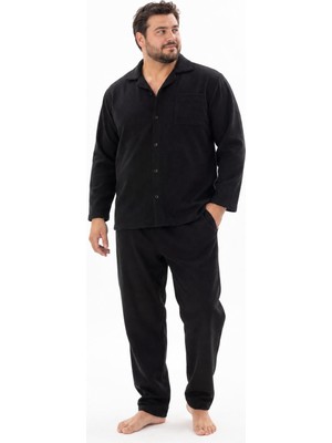 Kly Erkek Uzun Kollu Gömlek Yaka Siyah Pijama Takımı C0T4N04