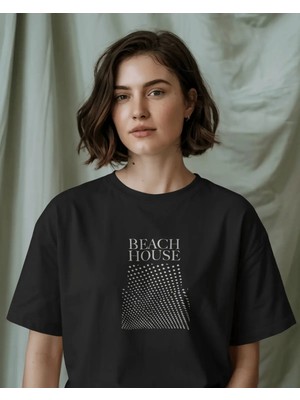 Buzagi Unisex Tişört Beach House Siyah