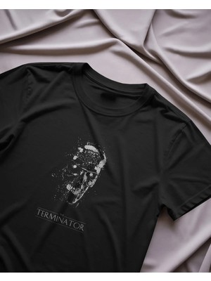 Buzagi Unisex Tişört The Terminator Siyah %100 Organik Pamuk