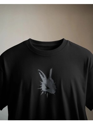 Buzagi Unisex Tişört Chaos Rabbit Siyah