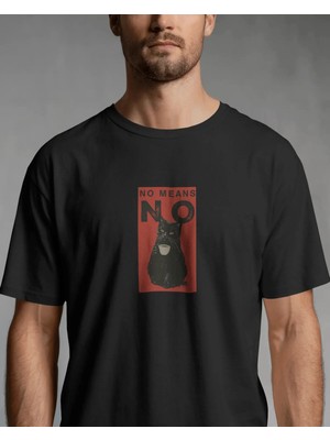 Buzagi Unisex Tişört No Means No Siyah