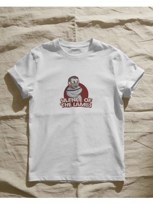 Buzagi Unisex Tişört Silence Of The Lambs Beyaz