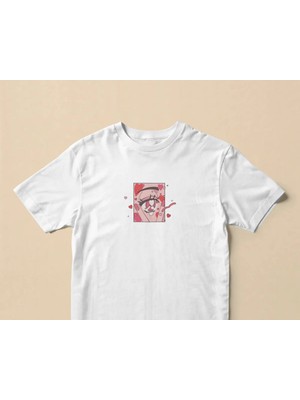 Buzagi Unisex Tişört Love Eye Beyaz