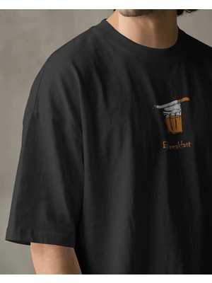 Buzagi Unisex Tişört Breakfast Siyah