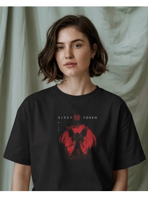 Buzagi Unisex Oversize Tişört Sleep Token Siyah