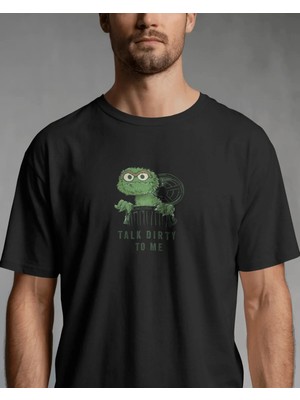 Buzagi Unisex Tişört Talkt Dirty To Me Siyah