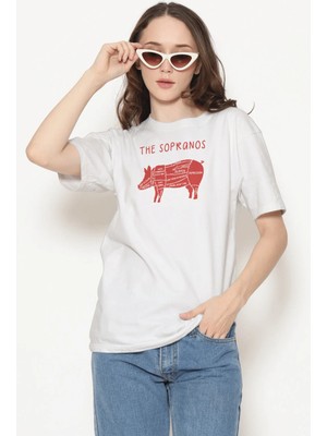 Buzagi Unisex Tişört The Sopranos Beyaz
