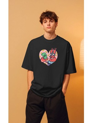 Buzagi Unisex Oversize Tişört Mr Krabs Spongebob Squarepants
