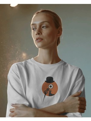 Buzagi Unisex Oversize Tişört A Clockwork Orange Beyaz