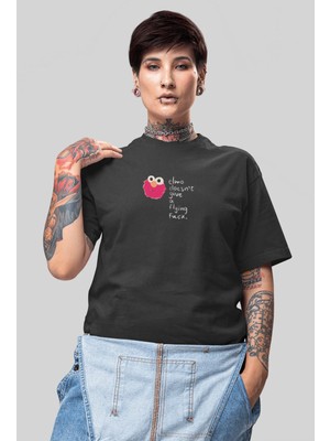 Buzagi Unisex Oversize Tişört Elmo Siyah