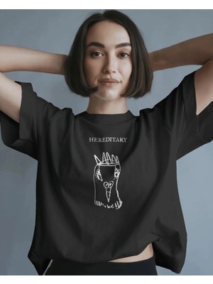 Buzagi Unisex Oversize Tişört Hereditary Siyah
