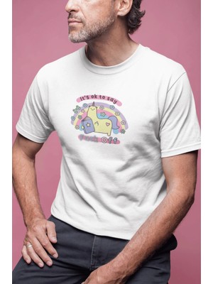 Buzagi Unisex Tişört F** Off Beyaz
