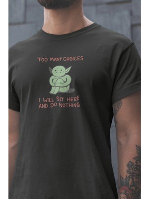 Buzagi Unisex Tişört Too Many Choices Siyah