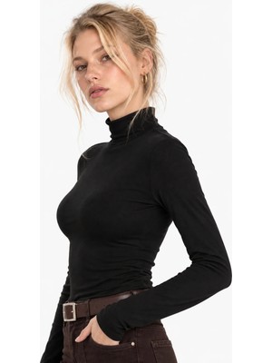 Hakke Kadın Balıkçı Yaka Uzun Kollu Slim Fit Basic Bluz