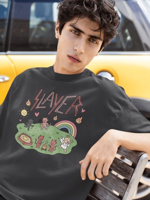 Buzagi Unisex Oversize Tişört Slayer Siyah