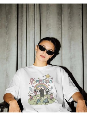 Buzagi Unisex Tişört Rammstein Beyaz