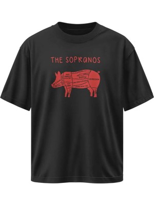 Buzagi Unisex Oversize Tişört The Sopranos Siyah