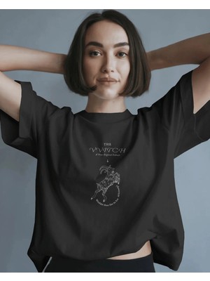 Buzagi Unisex Oversize Tişört The Vvitch Siyah