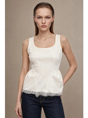 Hakke Askılı Peplum Kesim Kadın BLUZ