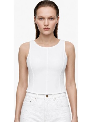Hakke Kolsuz Denim Peplum BLUZ