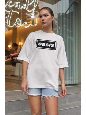Buzagi Unisex Oversize Tişört Oasis Beyaz