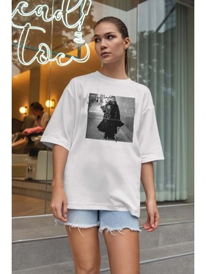 Buzagi Unisex Oversize Tişört Fontaines Dc Beyaz
