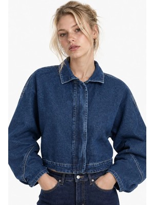 Hakke Kadın Kol Kısa Denim Ceket