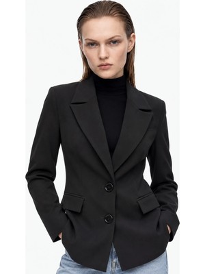 Hakke Bele Oturan Dokuma Blazer CEKET