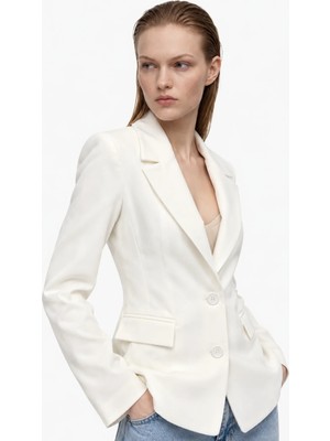 Hakke Bele Oturan Dokuma Blazer CEKET