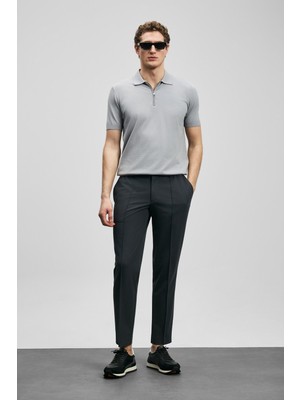 Lufian Lufıan Simon Erkek Slim Fit Esnek Örme Jogger Pantolon Antrasit