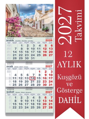 Sticker Art 2027 Büyük Boy Gemici Takvimi Denizci Duvar Takvimi Yeşil Renk 33x77,5 cm