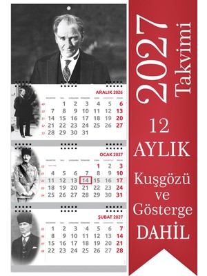 Sticker Art 2027 Atatürk Gemici Takvimi Denizci Duvar Takvimi 33x77,5 cm