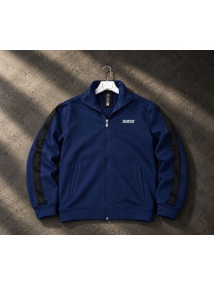 Süprem Erkek Lacivert Fermuarlı Sweatshirt