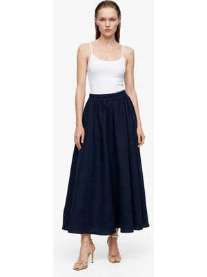 Hakke Kadın Denim A Kesim Midi ETEK